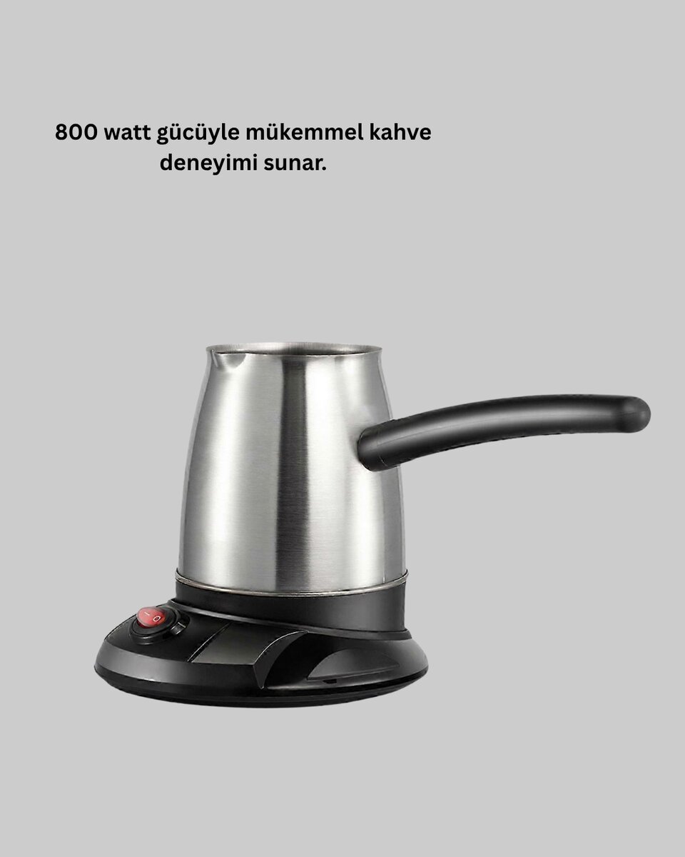 800W Paslanmaz Elektrikli Cezve Gizli Rezistans ve Ergonomik Kulp 3 800W Paslanmaz Elektrikli Cezve Gizli Rezistans ve Ergonomik Kulp - Görsel 3