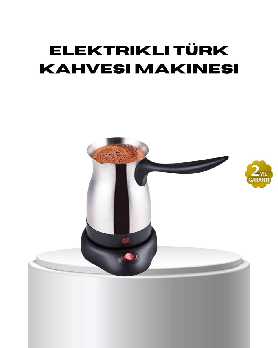 Paslanmaz Çelik Elektrikli Cezve 800W 6 Fincan Kapasiteli 1 Paslanmaz Çelik Elektrikli Cezve 800W 6 Fincan Kapasiteli