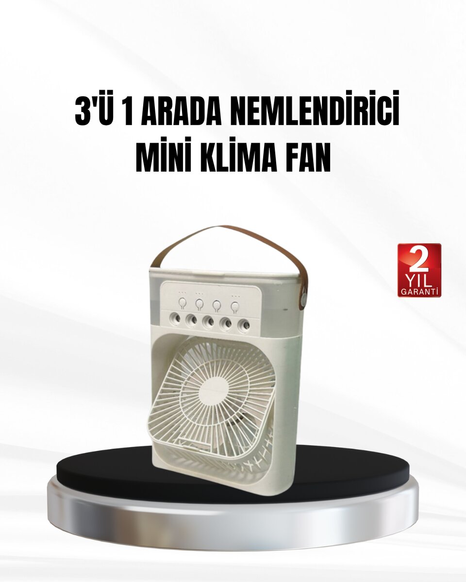3’ü 1 Arada Mini Klima Fan USB Şarjlı 7 Renk Gece Lambalı ve Nemlendirici 1 3’ü 1 Arada Mini Klima Fan USB Şarjlı 7 Renk Gece Lambalı ve Nemlendirici