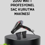 Profesyonel 2200W Fön Makinesi – AC Motorlu Hızlı Kurutma Hafif Tasarım