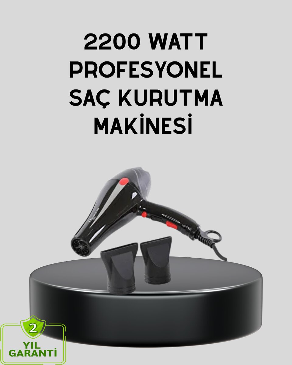 Profesyonel 2200W Fön Makinesi – AC Motorlu Hızlı Kurutma Hafif Tasarım 1 Profesyonel 2200W Fön Makinesi – AC Motorlu Hızlı Kurutma Hafif Tasarım