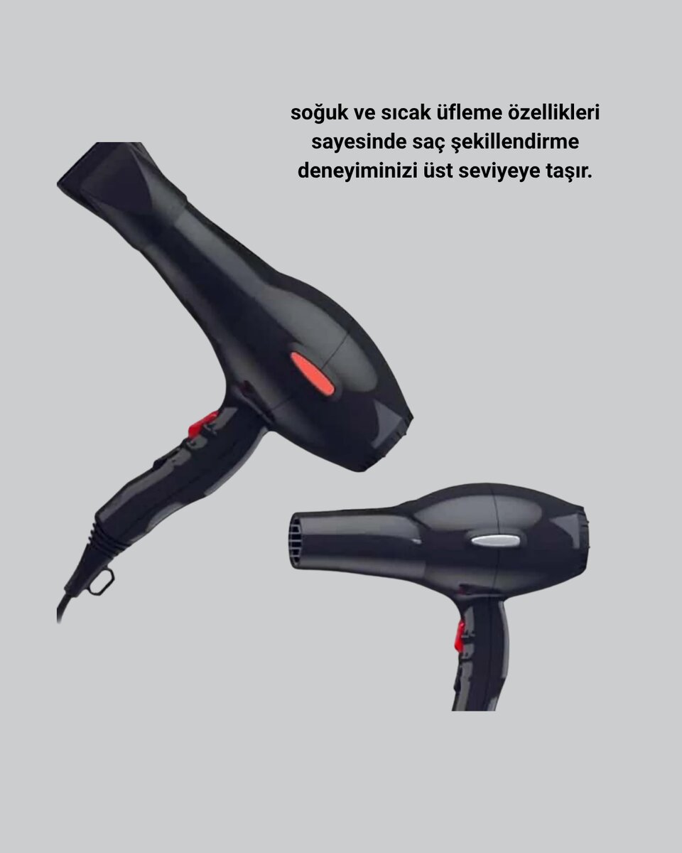 Profesyonel 2200W Fön Makinesi – AC Motorlu Hızlı Kurutma Hafif Tasarım 4 Profesyonel 2200W Fön Makinesi – AC Motorlu Hızlı Kurutma Hafif Tasarım - Görsel 4