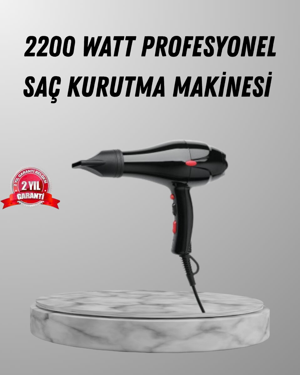 2200W Fön Makinesi – Profesyonel AC Motor Soğuk ve Sıcak Üfleme 1 2200W Fön Makinesi – Profesyonel AC Motor Soğuk ve Sıcak Üfleme