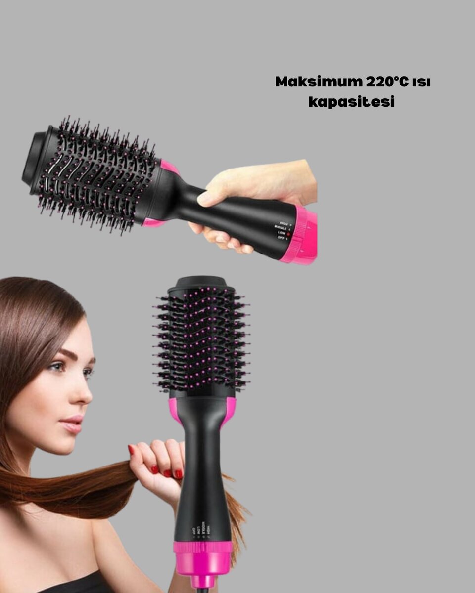 220°C Profesyonel Fön Tarağı – Negatif İyon Teknolojili 3 Isı Kademeli 1200W 3 220°C Profesyonel Fön Tarağı – Negatif İyon Teknolojili 3 Isı Kademeli 1200W - Görsel 3