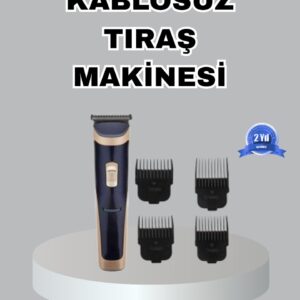 Çelik Bıçaklı Unisex Şarjlı Tıraş Makinesi – Sessiz Motor Kablosuz ve Ayarlanabilir