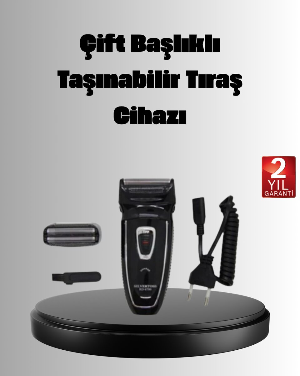 Şarjlı Kablosuz Tıraş Makinesi Çift Başlık Kuru Tıraş Ergonomik Taşınabilir 1 Şarjlı Kablosuz Tıraş Makinesi Çift Başlık Kuru Tıraş Ergonomik Taşınabilir