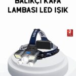 Profesyonel Şarjlı LED Far – IPX5 Suya Dayanıklı, 4 Işık Modu, Hareket Sensörlü