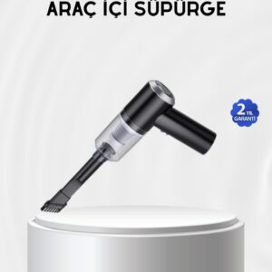 Kablosuz El Süpürgesi – Araç İçi Temizlik İçin 5500PA Güçlü Emiş, USB Şarjlı