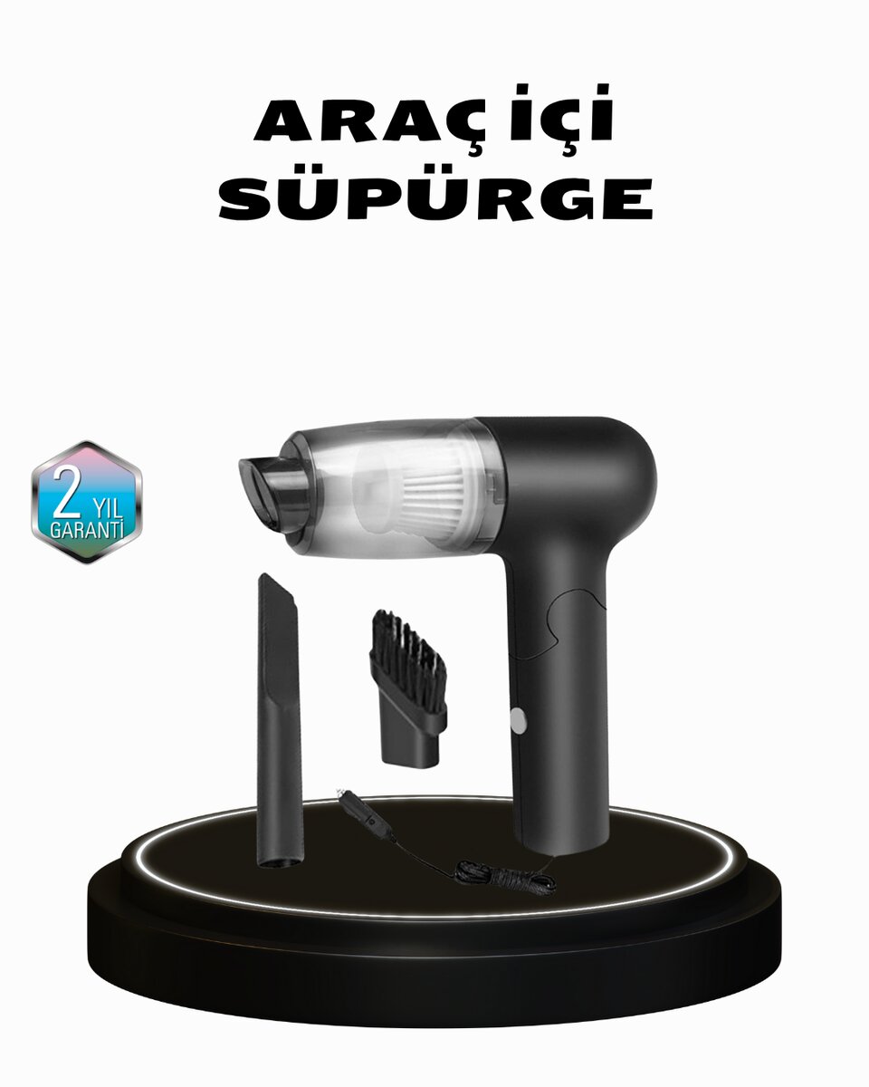 Taşınabilir Vakumlu Araç Süpürgesi – Katlanabilir Sap Yıkanabilir Filtre 120W Motor 1 Taşınabilir Vakumlu Araç Süpürgesi – Katlanabilir Sap Yıkanabilir Filtre 120W Motor