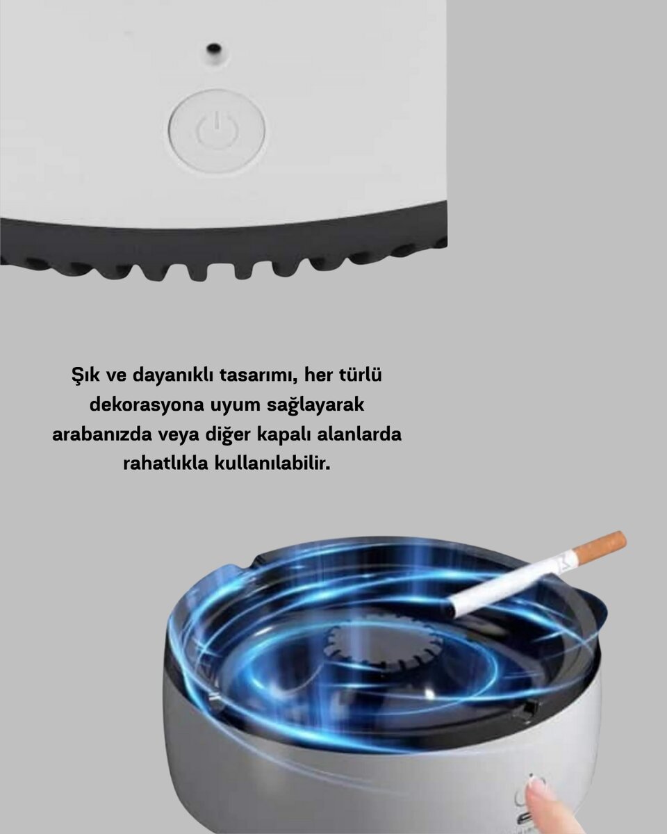 Hava Temizleyici Küllük – Sigara Dumanı Filtreli, Sessiz Çalışan, Şık Tasarım 2 Hava Temizleyici Küllük – Sigara Dumanı Filtreli, Sessiz Çalışan, Şık Tasarım - Görsel 2