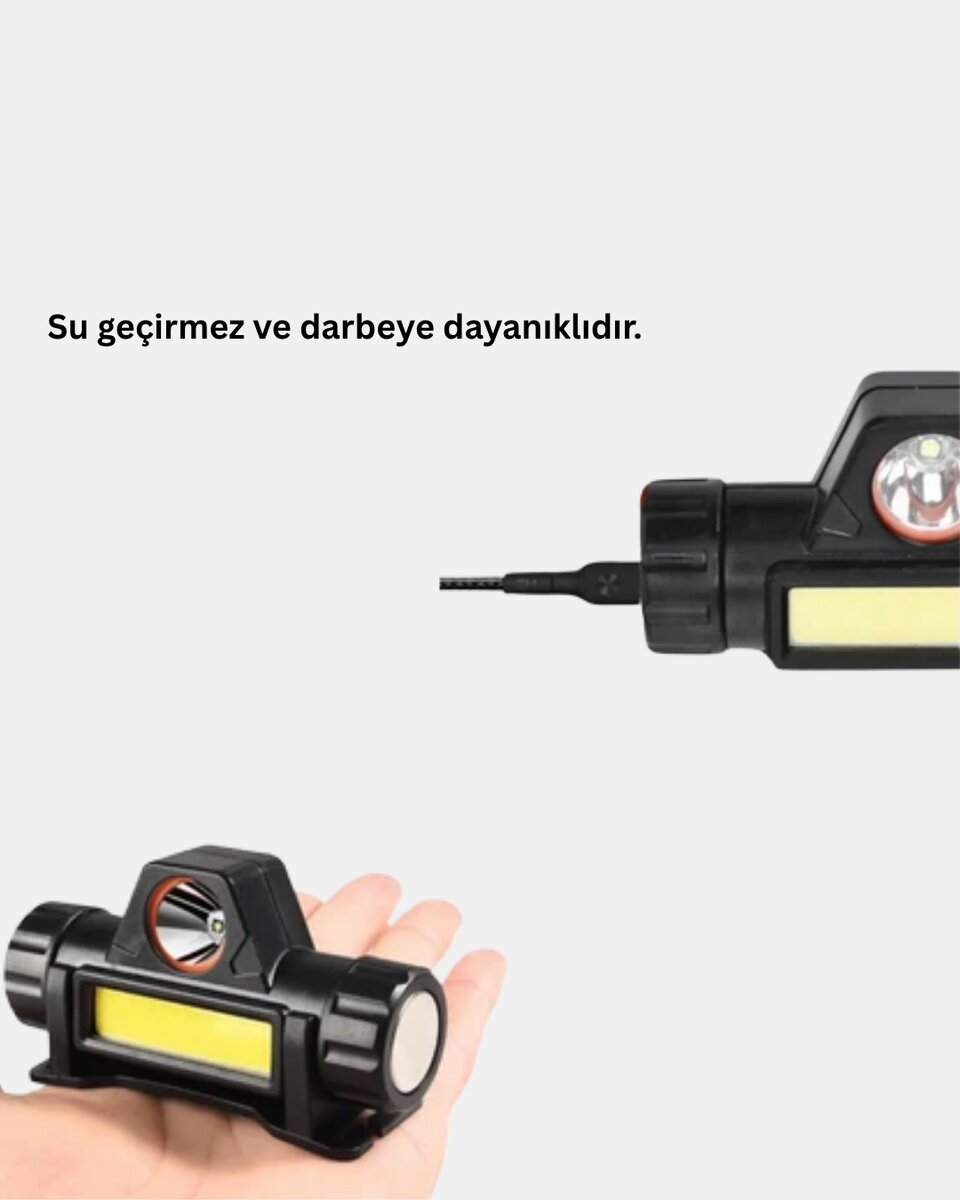 Profesyonel Şarjlı LED Kafa Lambası – Uzun Mesafe + Ortam Aydınlatması 3 Profesyonel Şarjlı LED Kafa Lambası – Uzun Mesafe + Ortam Aydınlatması - Görsel 3
