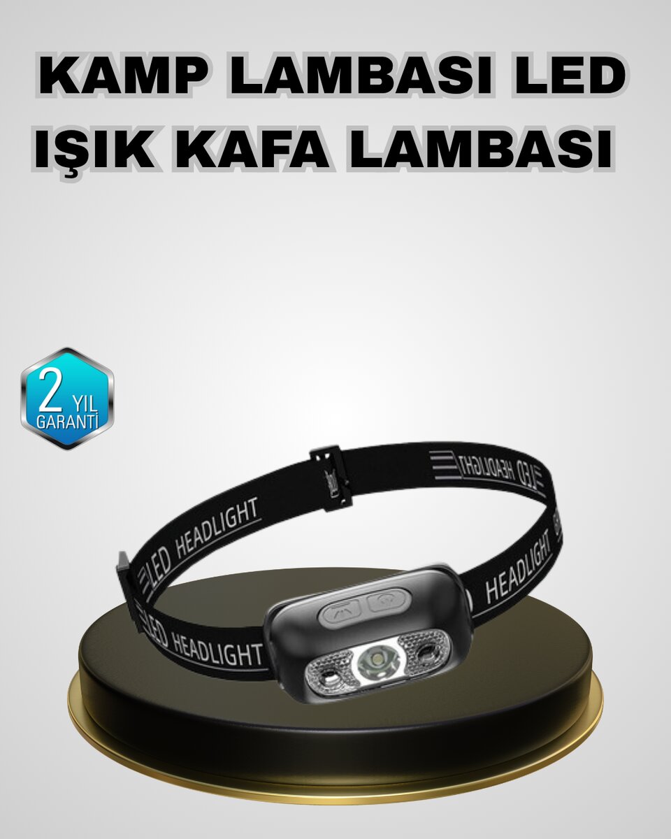 IPX5 Su Geçirmez Şarjlı LED Kafa Feneri | Hareket Sensörlü, Ayarlanabilir 60° Far 1 IPX5 Su Geçirmez Şarjlı LED Kafa Feneri | Hareket Sensörlü, Ayarlanabilir 60° Far