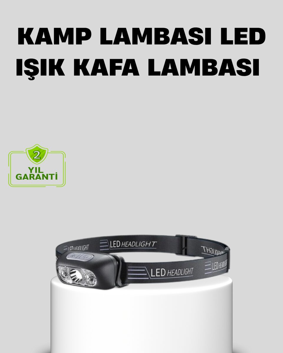 Şarjlı LED Kafa Feneri | 4 Modlu Akıllı Sensörlü Far | Su Geçirmez IPX5 Kamp ve Balıkçı Lambası 1 Şarjlı LED Kafa Feneri | 4 Modlu Akıllı Sensörlü Far | Su Geçirmez IPX5 Kamp ve Balıkçı Lambası