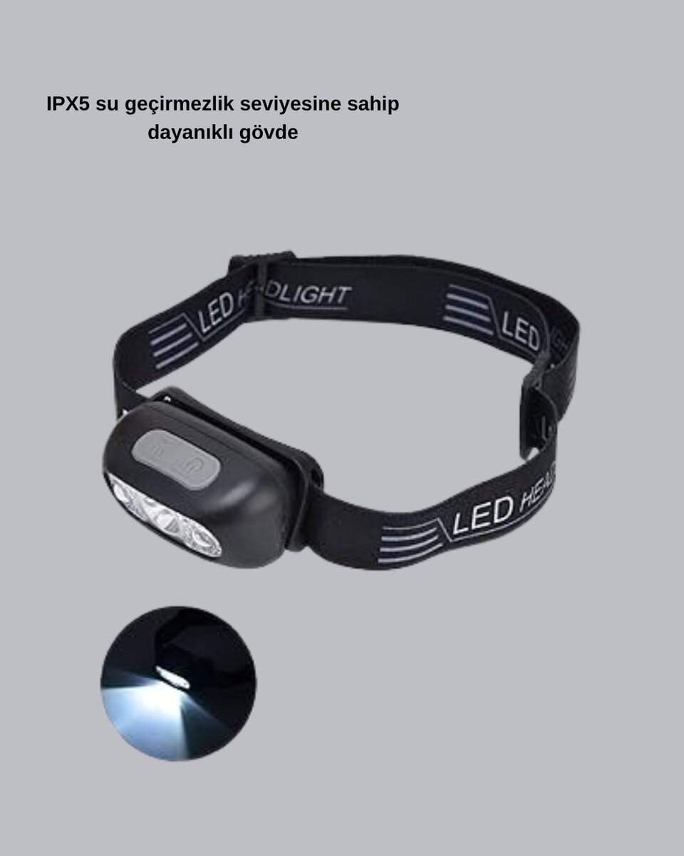 Şarjlı LED Kafa Feneri | 4 Modlu Akıllı Sensörlü Far | Su Geçirmez IPX5 Kamp ve Balıkçı Lambası 2 Şarjlı LED Kafa Feneri | 4 Modlu Akıllı Sensörlü Far | Su Geçirmez IPX5 Kamp ve Balıkçı Lambası - Görsel 2