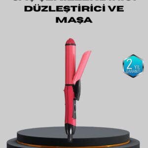5 Kademeli Seramik Saç Düzleştirici – Düz ve Kıvırcık Mod, 26 mm Plaka, Profesyonel Saç Şekillendirme