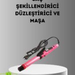 2’si 1 Arada Saç Düzleştirici ve Maşa – 5 Isı Seviyesi, Seramik Kaplama, Döner Kablolu Ergonomik Tasarım