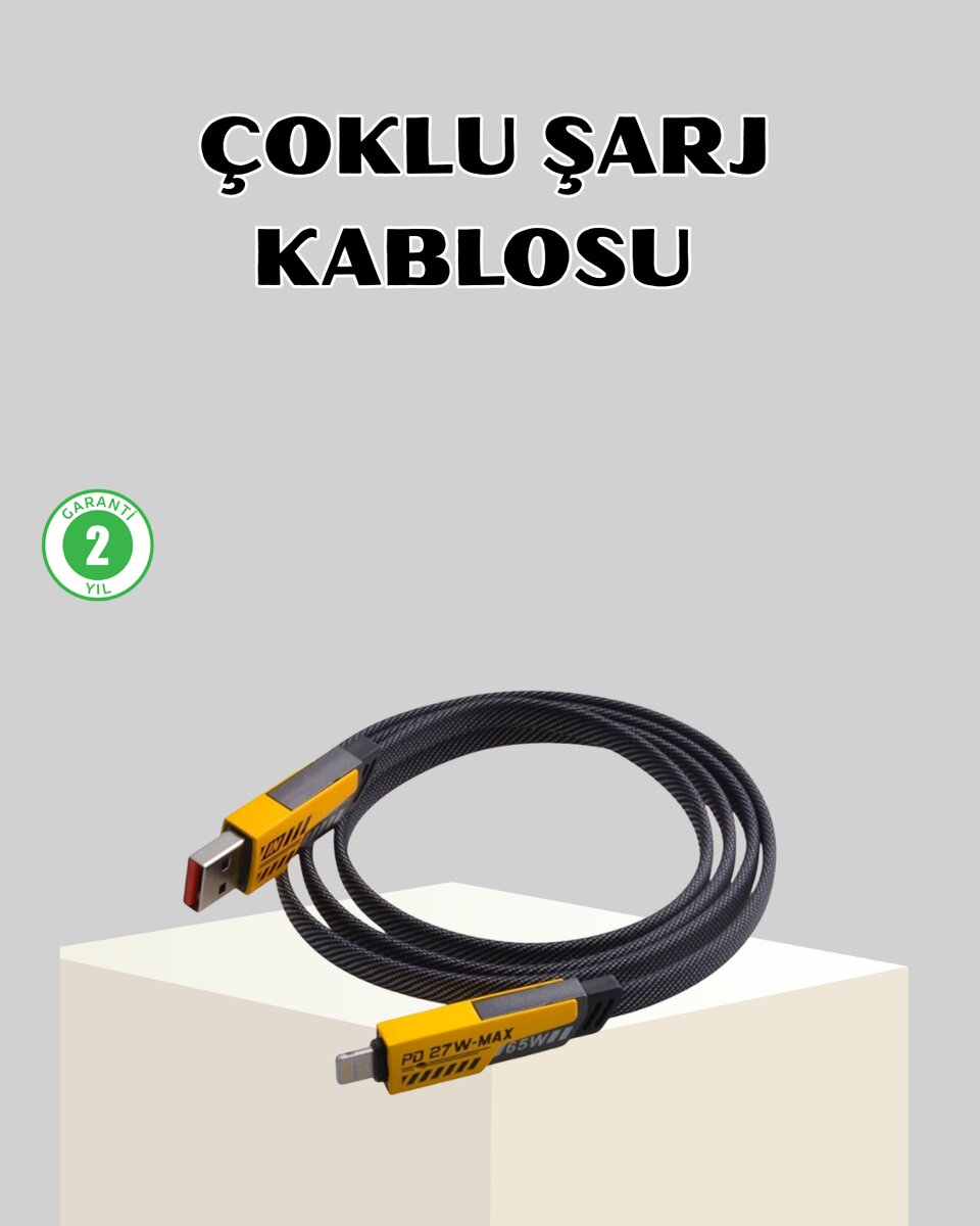 65W Çoklu Şarj Kablosu 4’ü 1 Arada Örgülü Hızlı Veri Aktarım USB-C USB-A 1 65W Çoklu Şarj Kablosu 4’ü 1 Arada Örgülü Hızlı Veri Aktarım USB-C USB-A