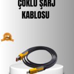 65W 4’ü 1 Arada Örgülü Hızlı Şarj Kablosu USB-C USB-A Çoklu Şarj Dayanıklı