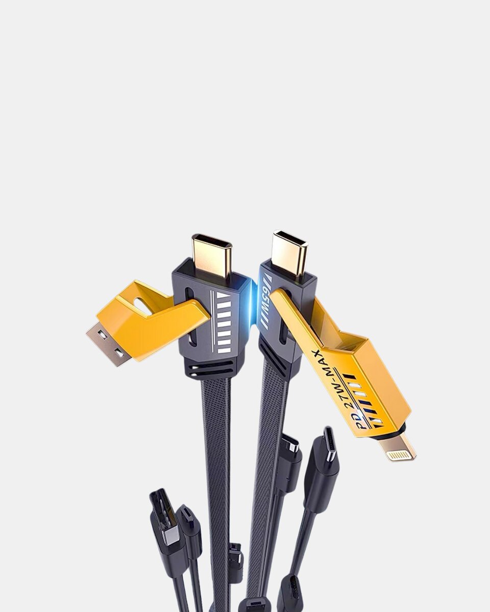 65W 4’ü 1 Arada Örgülü Hızlı Şarj Kablosu USB-C USB-A Çoklu Şarj Dayanıklı 2 65W 4’ü 1 Arada Örgülü Hızlı Şarj Kablosu USB-C USB-A Çoklu Şarj Dayanıklı - Görsel 2