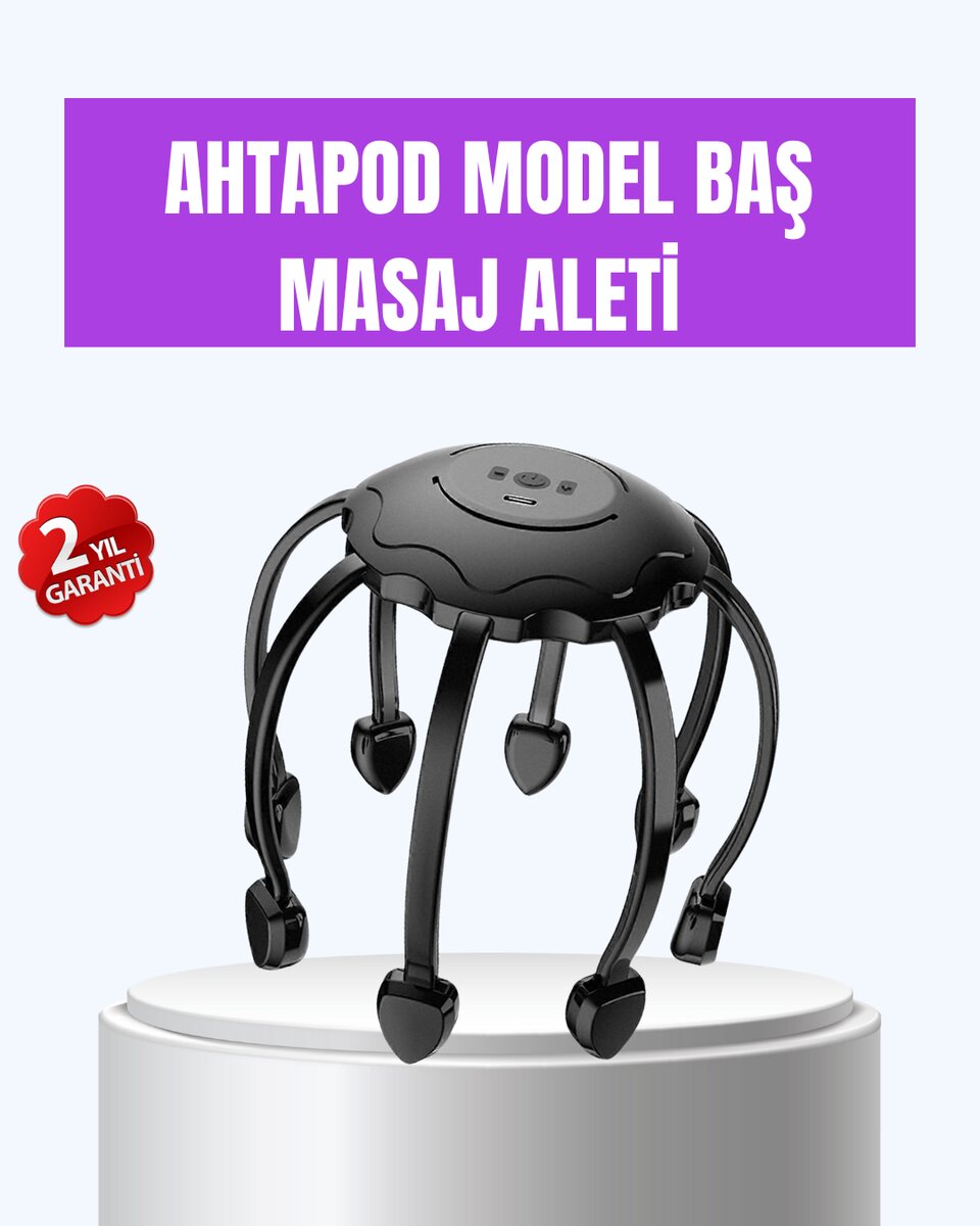 Titreşimli Saç Derisi Masaj Aleti 8 Kollu Derin Rahatlama ve Stres Azaltma 1 Titreşimli Saç Derisi Masaj Aleti 8 Kollu Derin Rahatlama ve Stres Azaltma