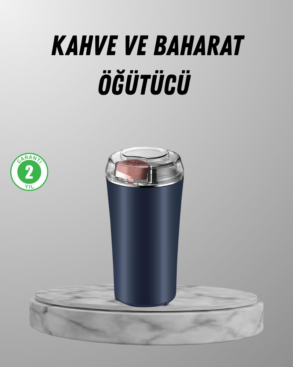 Elektrikli Kahve ve Baharat Öğütücü – Güçlü Motor Paslanmaz Çelik Gövde Kolay Temizlik 1 Elektrikli Kahve ve Baharat Öğütücü – Güçlü Motor Paslanmaz Çelik Gövde Kolay Temizlik