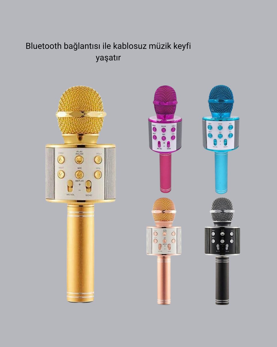 Bluetooth Karaoke Mikrofon – Yüksek Ses Kalitesi Yankı Efektli Uzun Ömürlü Pil 2 Bluetooth Karaoke Mikrofon – Yüksek Ses Kalitesi Yankı Efektli Uzun Ömürlü Pil - Görsel 2