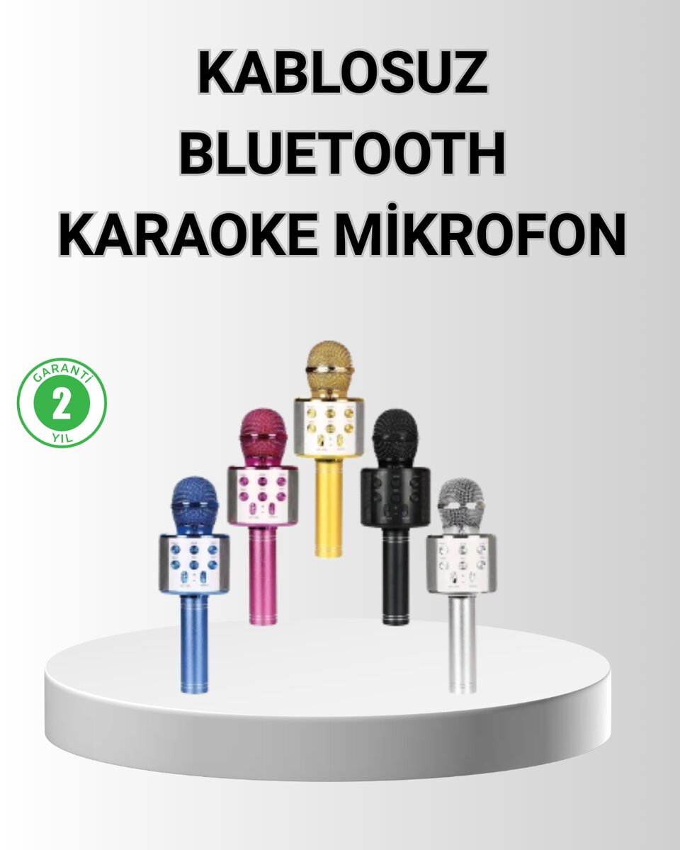 Bluetooth Karaoke Mikrofon – Yüksek Ses Kalitesi Yankı Efektli Uzun Ömürlü Pil 1 Bluetooth Karaoke Mikrofon – Yüksek Ses Kalitesi Yankı Efektli Uzun Ömürlü Pil