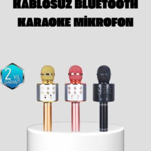 Taşınabilir Karaoke Mikrofon – Bluetooth USB ve AUX Girişli