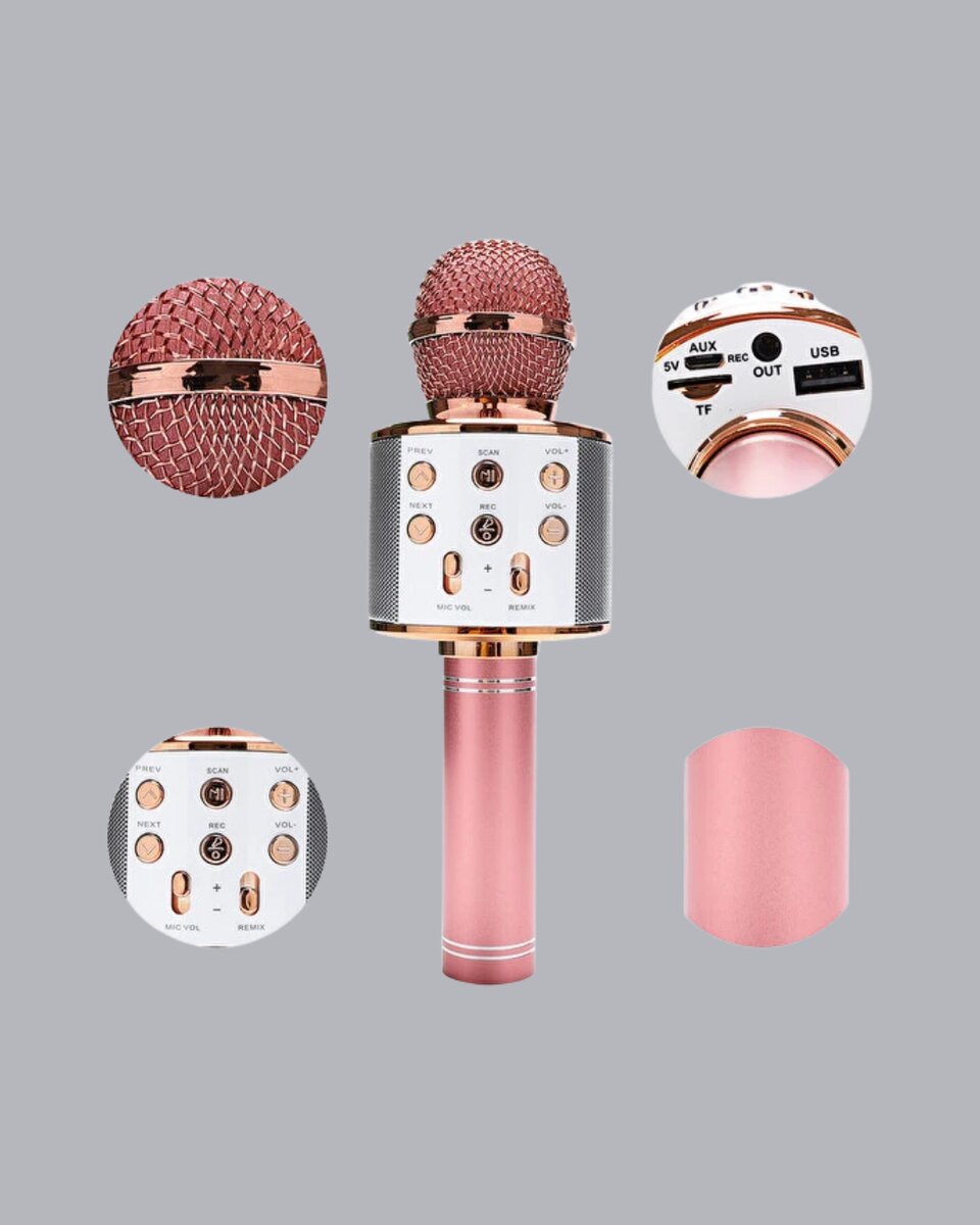 Taşınabilir Karaoke Mikrofon – Bluetooth USB ve AUX Girişli 4 Taşınabilir Karaoke Mikrofon – Bluetooth USB ve AUX Girişli - Görsel 4