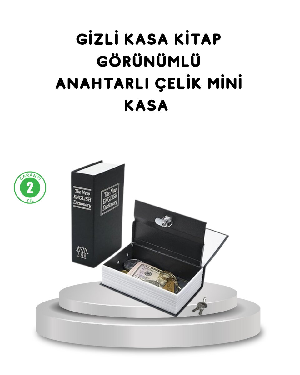 Gizli Kitap Kasa – Metal Gövdeli Anahtarlı 1 Gizli Kitap Kasa – Metal Gövdeli Anahtarlı