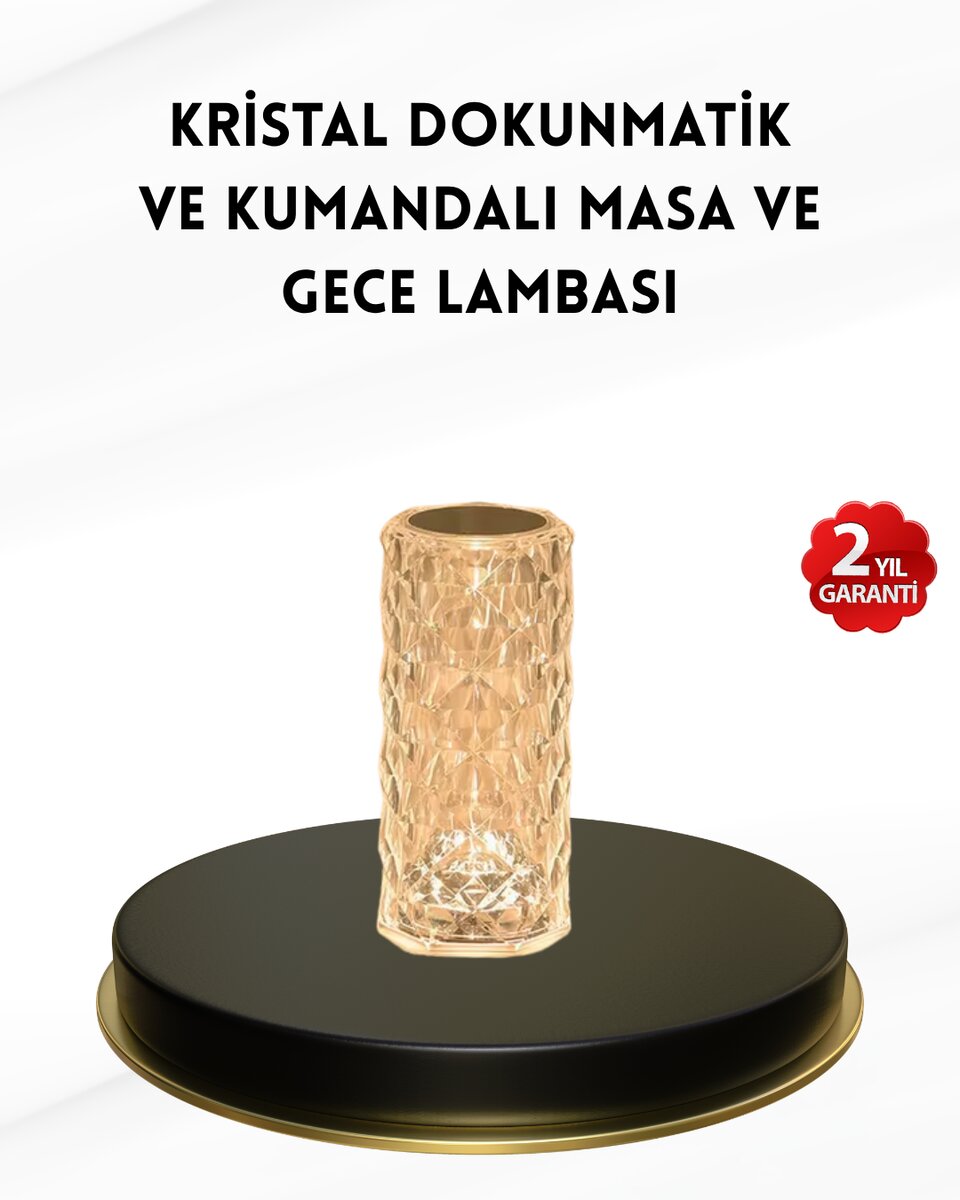 Kristal Tasarımlı RGB LED Gece Lambası – Kumandalı Renk Değiştiren Dekoratif Işık 1 Kristal Tasarımlı RGB LED Gece Lambası – Kumandalı Renk Değiştiren Dekoratif Işık