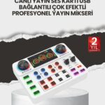 Çok Efektli Canlı Yayın Ses Mikseri USB ve Kablosuz Uyumlu