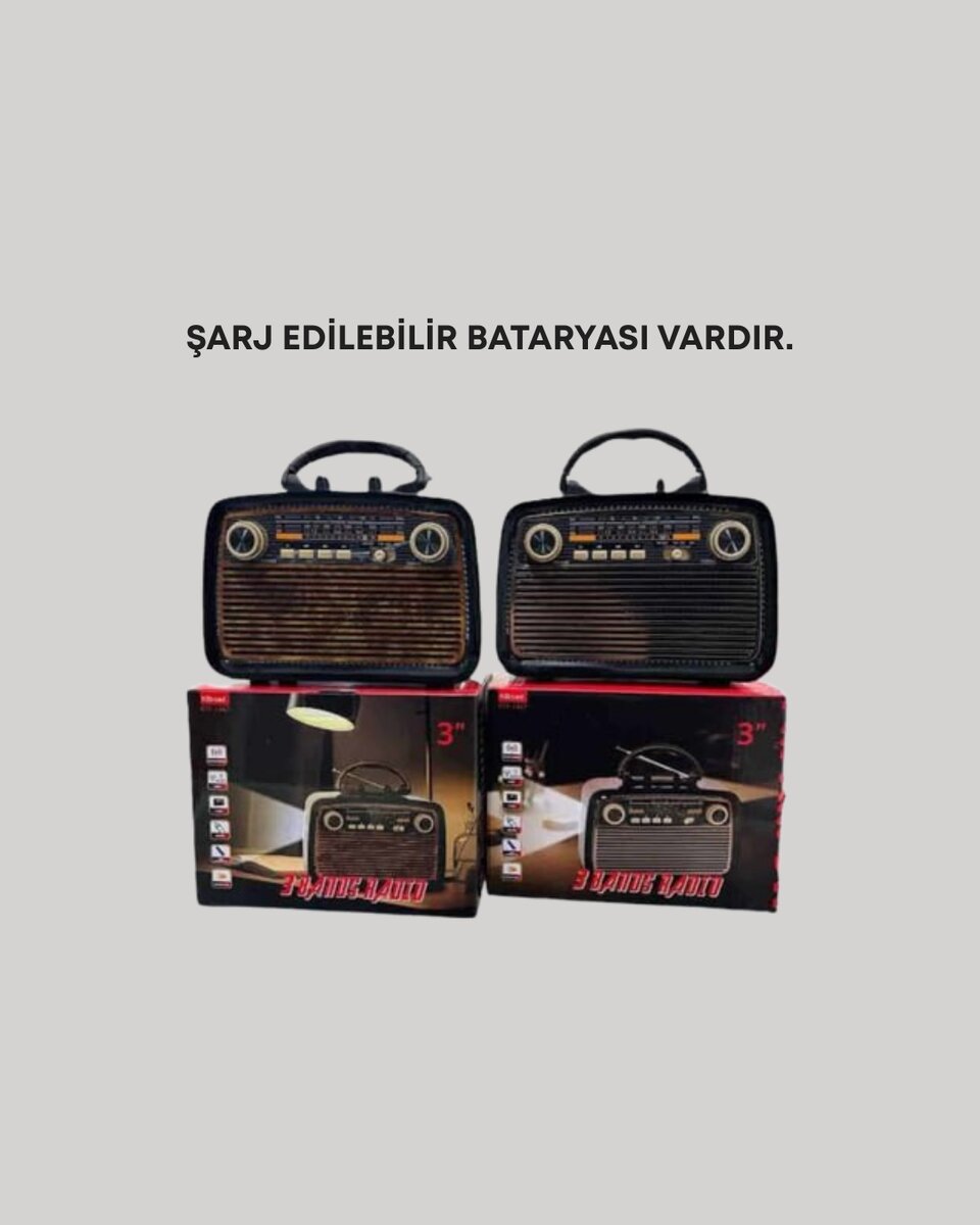 Nostaljik Radyo Görünümlü Bluetooth Hoparlör – FM/AM Yayın Kablosuz Bağlantı Şarj Edilebilir 4 Nostaljik Radyo Görünümlü Bluetooth Hoparlör – FM/AM Yayın Kablosuz Bağlantı Şarj Edilebilir - Görsel 4