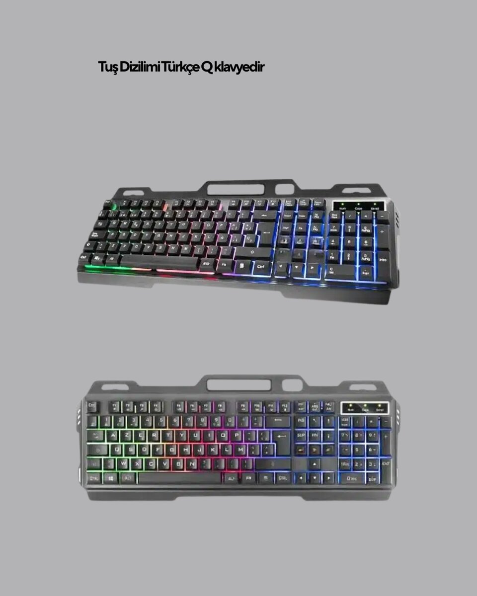 Gaming Set Işıklı Klavye Mouse + Bluetooth 5.2 Kulaklık Oyuncu Paketi 2 Gaming Set Işıklı Klavye Mouse + Bluetooth 5.2 Kulaklık Oyuncu Paketi - Görsel 2