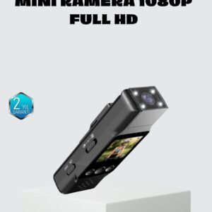 Mini Güvenlik Kamerası 1080P 3MP Fotoğraf 180° Ayarlanabilir Lens USB Şarjlı