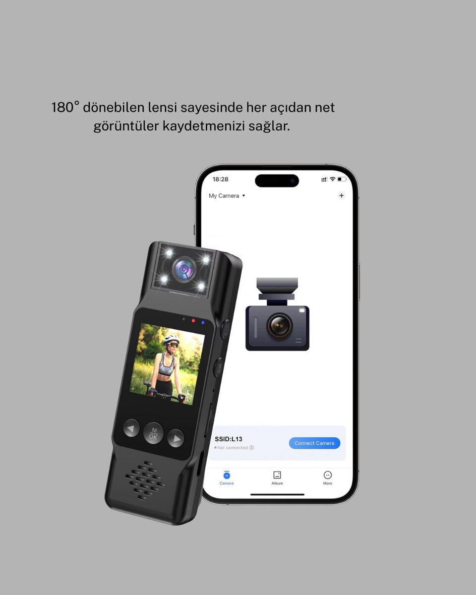 Mini Güvenlik Kamerası 1080P 3MP Fotoğraf 180° Ayarlanabilir Lens USB Şarjlı 4 Mini Güvenlik Kamerası 1080P 3MP Fotoğraf 180° Ayarlanabilir Lens USB Şarjlı - Görsel 4