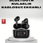 Aktif Gürültü Engelleme (ANC) Kablosuz Bluetooth Kulaklık – Dijital Ekranlı Dokunmatik ve Uzun Pil Ömürlü