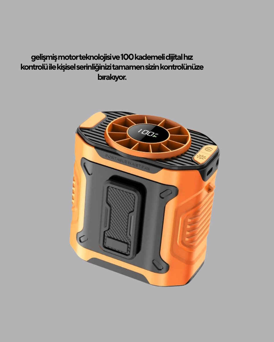 Turbo Mini Taşınabilir Fan – 100 Kademeli Dijital Hız Kontrolü ve Type-C Şarj (Kopya) 2 Turbo Mini Taşınabilir Fan – 100 Kademeli Dijital Hız Kontrolü ve Type-C Şarj (Kopya) - Görsel 2