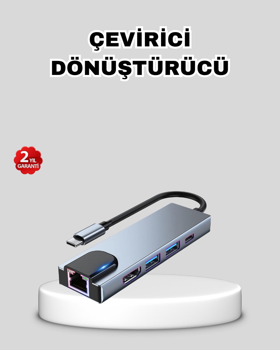 Type-C Çoklu Dönüştürücü – Alüminyum Gövde Hızlı Veri Aktarımı ve Şarj Desteği 1 Type-C Çoklu Dönüştürücü – Alüminyum Gövde Hızlı Veri Aktarımı ve Şarj Desteği