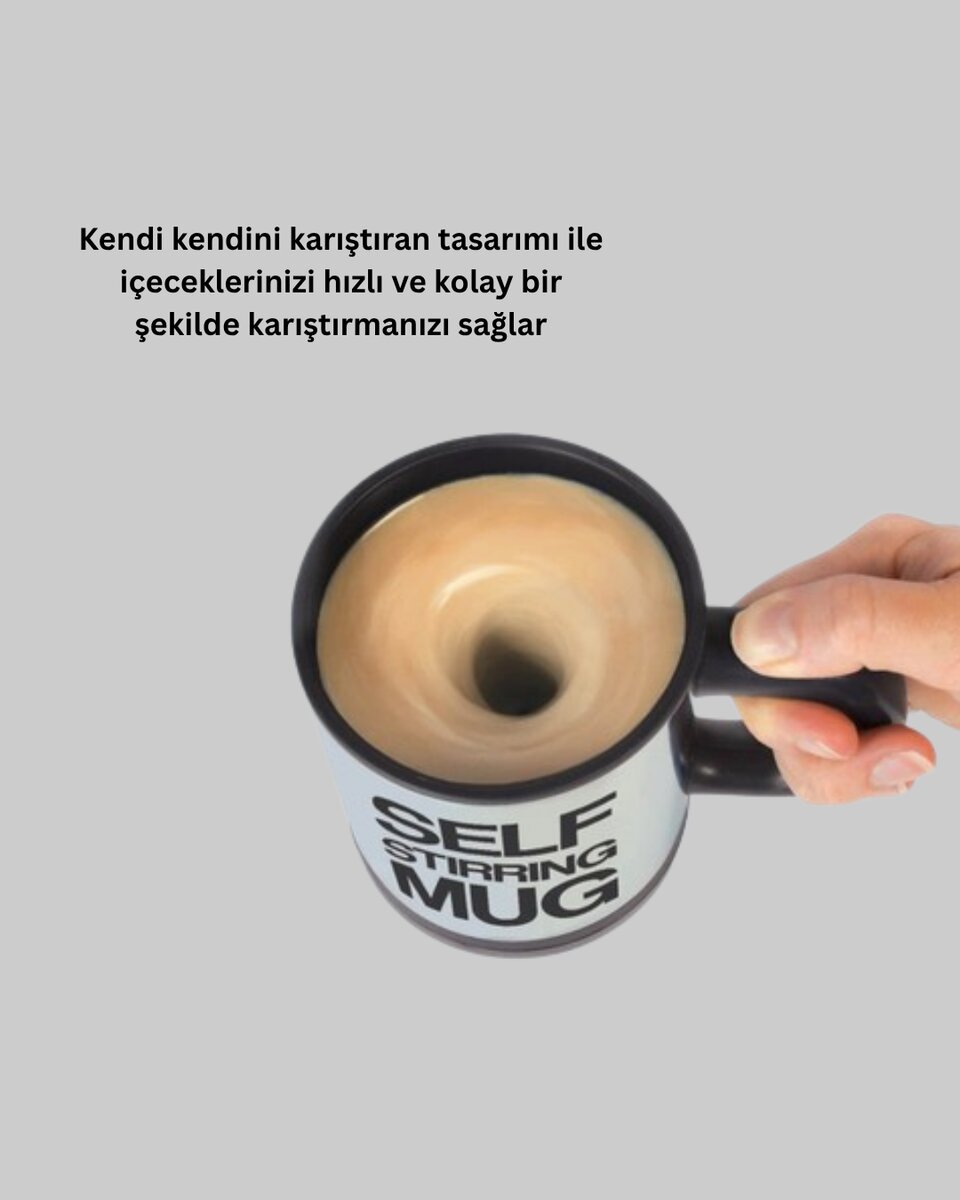 Paslanmaz Çelik Kendi Kendini Karıştıran Akıllı Kupa – Isı Yalıtımlı 3 Paslanmaz Çelik Kendi Kendini Karıştıran Akıllı Kupa – Isı Yalıtımlı - Görsel 3