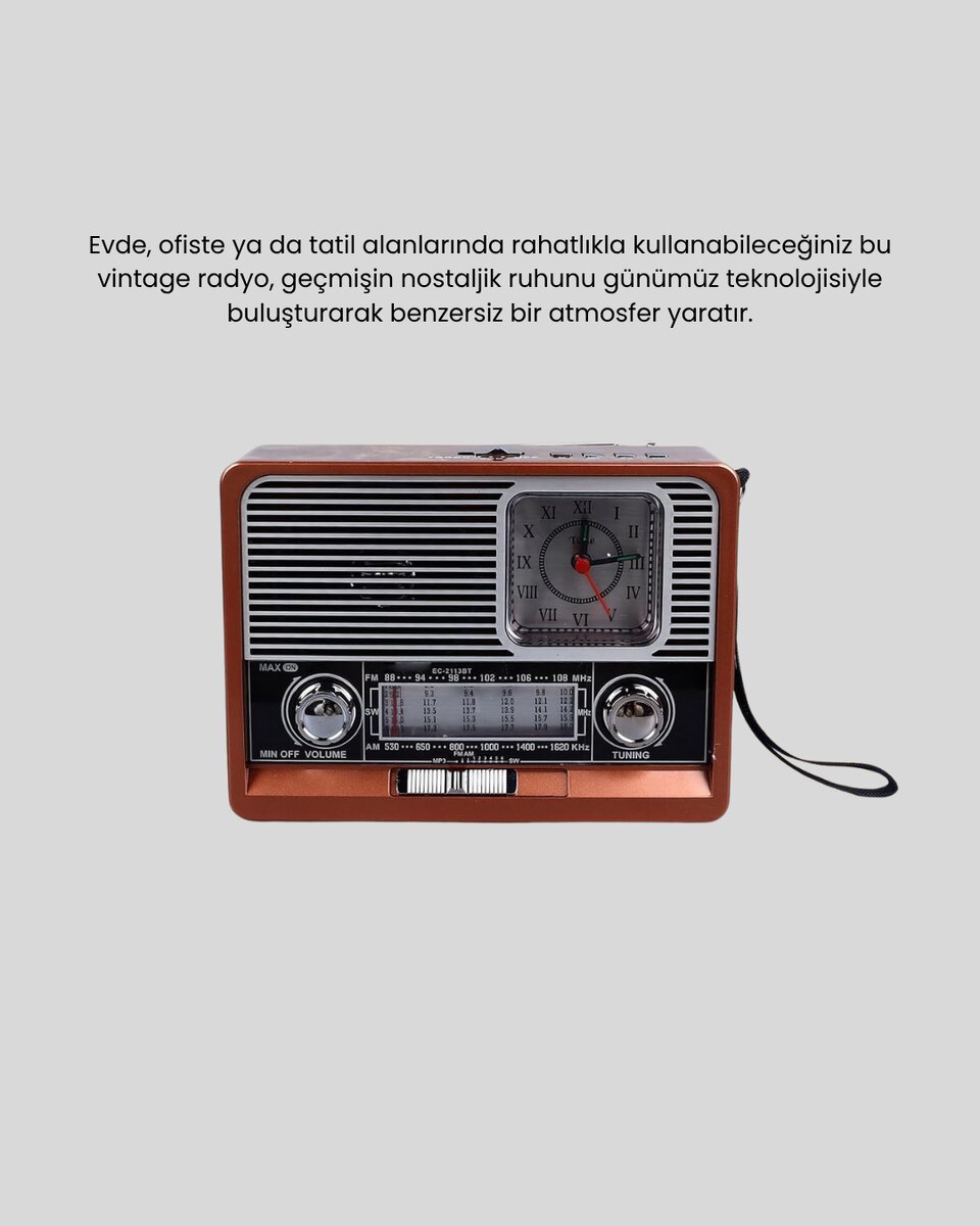 Dekoratif Vintage Radyo – Klasik Görünüm Modern Fonksiyon ve Uzun Ömürlü Kullanım 4 Dekoratif Vintage Radyo – Klasik Görünüm Modern Fonksiyon ve Uzun Ömürlü Kullanım - Görsel 4