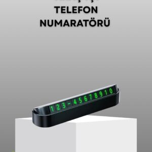 Gri Alüminyum Araç İçi Telefon Numaratörü – Dayanıklı Modern ve Net Görünürlük Sağlayan Tasarım