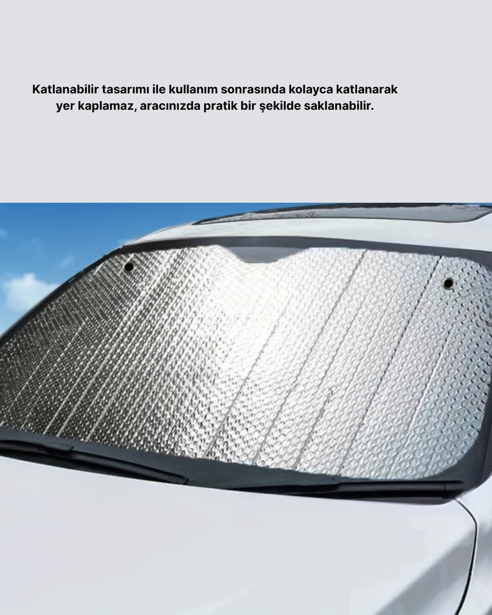 Otomobil Güneşliği – Katlanabilir Tasarım ve Süngerli Isı Yalıtımı 2 Otomobil Güneşliği – Katlanabilir Tasarım ve Süngerli Isı Yalıtımı - Görsel 2