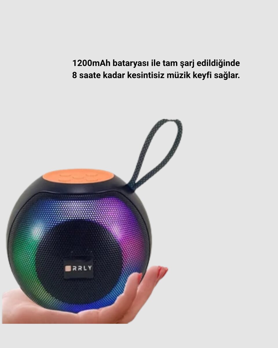 Taşınabilir Bluetooth Hoparlör – RGB Işıklı Güçlü Bas ve 8 Saat Pil Ömrü 2 Taşınabilir Bluetooth Hoparlör – RGB Işıklı Güçlü Bas ve 8 Saat Pil Ömrü - Görsel 2