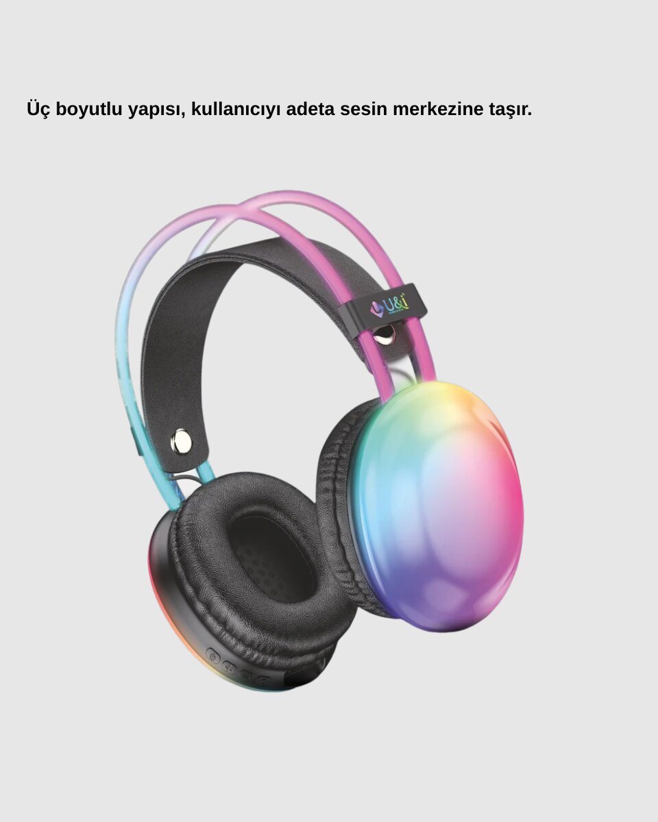 RGB Işıklı Kablosuz Kulaklık Bluetooth 5.3 800mAh Ergonomik IPX4 Dayanıklı 4 RGB Işıklı Kablosuz Kulaklık Bluetooth 5.3 800mAh Ergonomik IPX4 Dayanıklı - Görsel 4