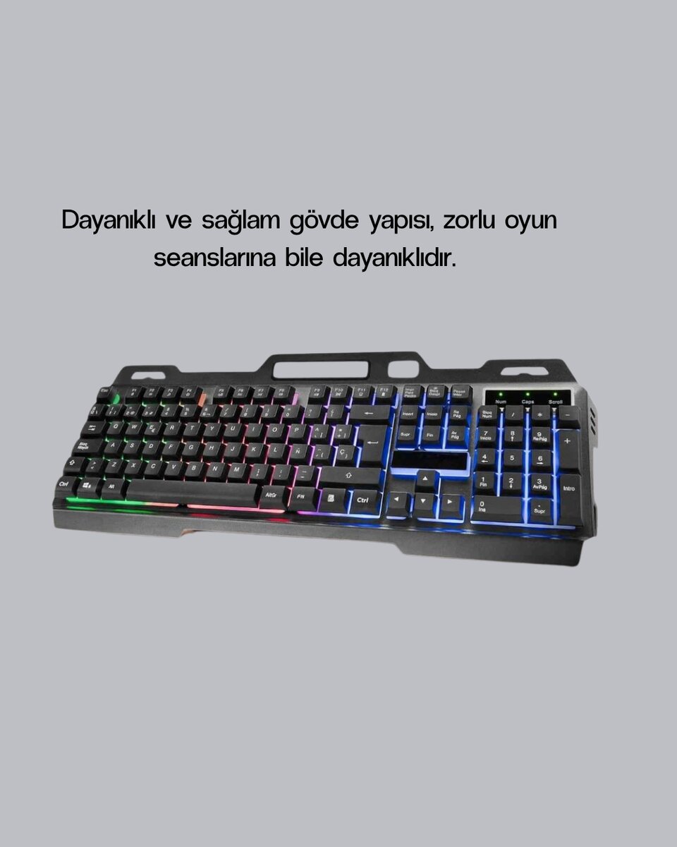 RGB Işıklı Oyuncu Klavye Mouse Seti – Türkçe Q Ayarlanabilir DPI Ergonomik ve Dayanıklı Tasarım 4 RGB Işıklı Oyuncu Klavye Mouse Seti – Türkçe Q Ayarlanabilir DPI Ergonomik ve Dayanıklı Tasarım - Görsel 4