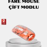 Kablosuz Çift Modlu Mouse – Bluetooth 5.0 + 2.4GHz