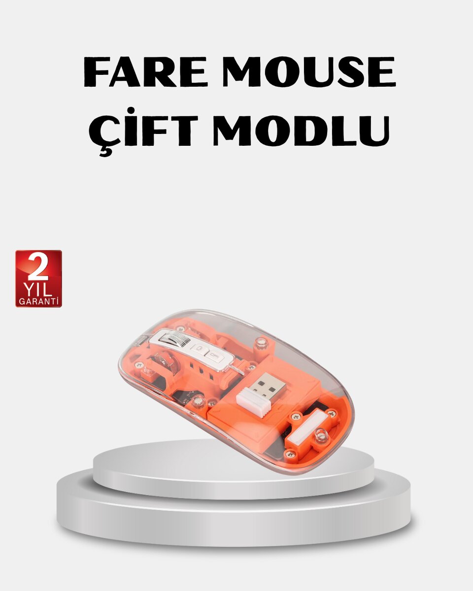 Kablosuz Çift Modlu Mouse – Bluetooth 5.0 + 2.4GHz 1 Kablosuz Çift Modlu Mouse – Bluetooth 5.0 + 2.4GHz