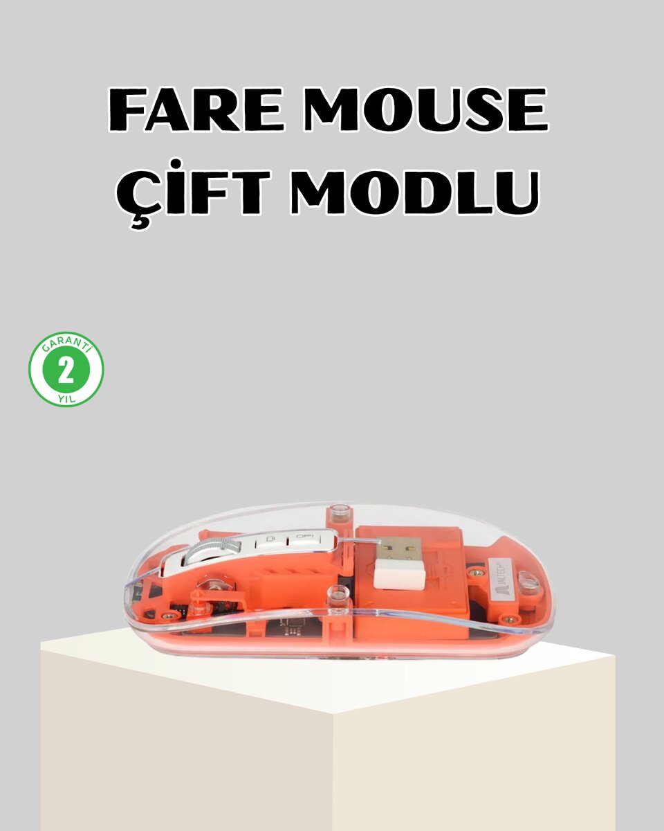 Bluetooth 5.0 & 2.4GHz Kablosuz Fare – 3 Cihaz Bağlantılı, Hızlı Geçiş, USB Alıcılı 1 Bluetooth 5.0 & 2.4GHz Kablosuz Fare – 3 Cihaz Bağlantılı, Hızlı Geçiş, USB Alıcılı