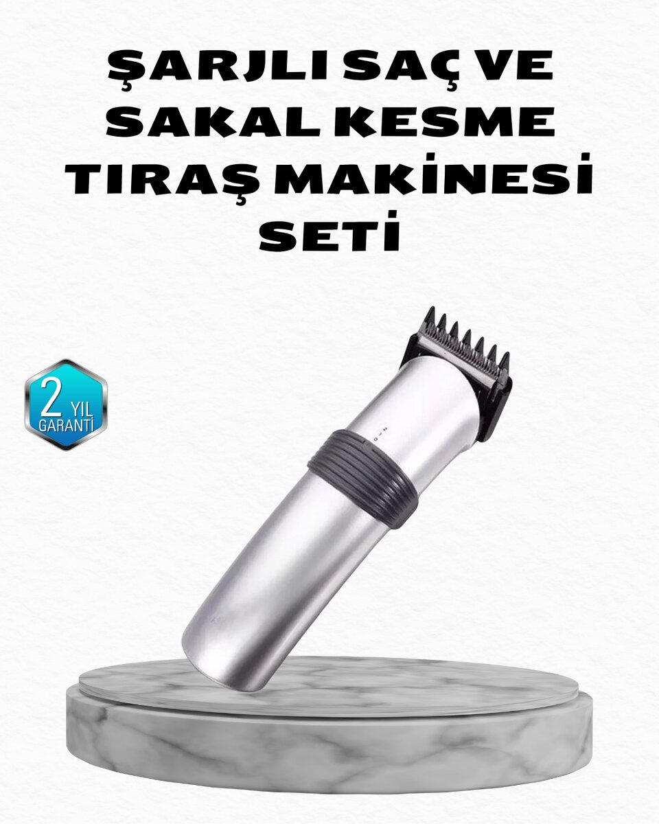 Profesyonel Şarjlı Saç ve Sakal Kesme Makinesi – Paslanmaz Çelik Bıçaklı Ergonomik ve Sessiz Motorlu 1 Profesyonel Şarjlı Saç ve Sakal Kesme Makinesi – Paslanmaz Çelik Bıçaklı Ergonomik ve Sessiz Motorlu